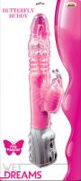 Butterfly Buddy Pink Passion Wet Dreams Vibrator w/Batteries